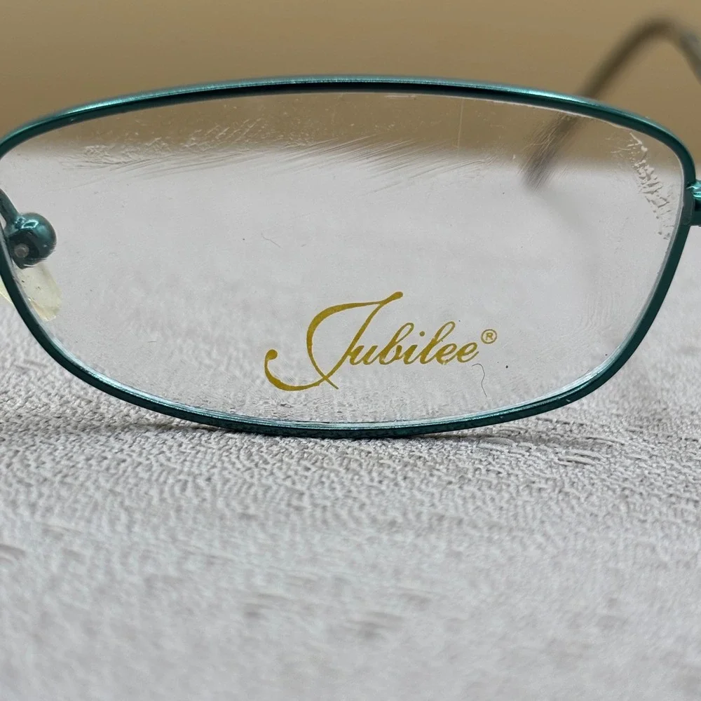 Jubilee Eyeglass Frames Women 51-17-135 Green Metallic Stainless Steel Librarian